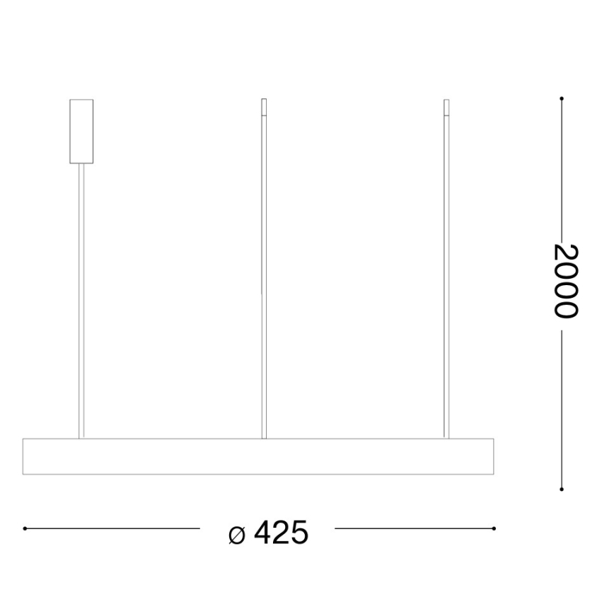 Ideal Lux - LED luster na sajli GEMINI LED/36W/230V 4000K Ø 42,5 cm CRI 90 bela