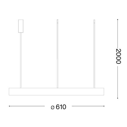 Ideal Lux - LED luster na sajli GEMINI LED/47W/230V, 2700 K, prečnik 61 cm, CRI 90, bela
