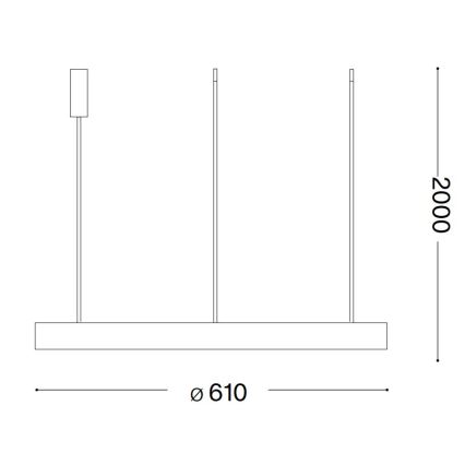Ideal Lux - LED luster na sajli GEMINI LED/48W/230V prečnik 61 cm CRI 90 zlatna
