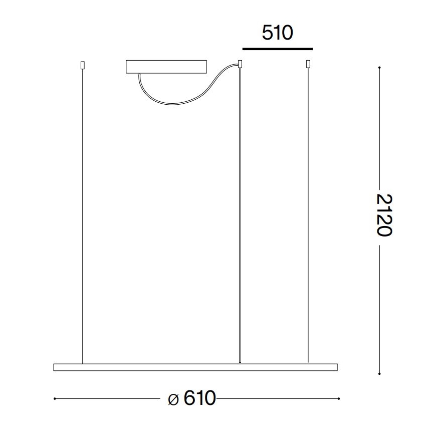 Ideal Lux - LED luster na sajli HULAHOOP LED/28W/230V 3000K prečnik 61 cm CRI 90 bela