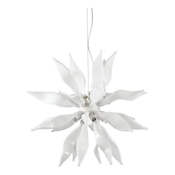 Ideal Lux - LED luster na sajli LEAVES 8xG9/3W/230V prečnik 63 cm bela