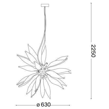 Ideal Lux - LED luster na sajli LEAVES 8xG9/3W/230V prečnik 63 cm bela