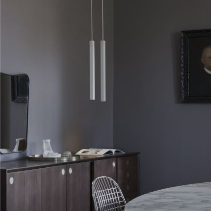 Ideal Lux - LED luster na sajli LOOK 1xGU10/7W/230V CRI 90 prečnik 6 cm bela