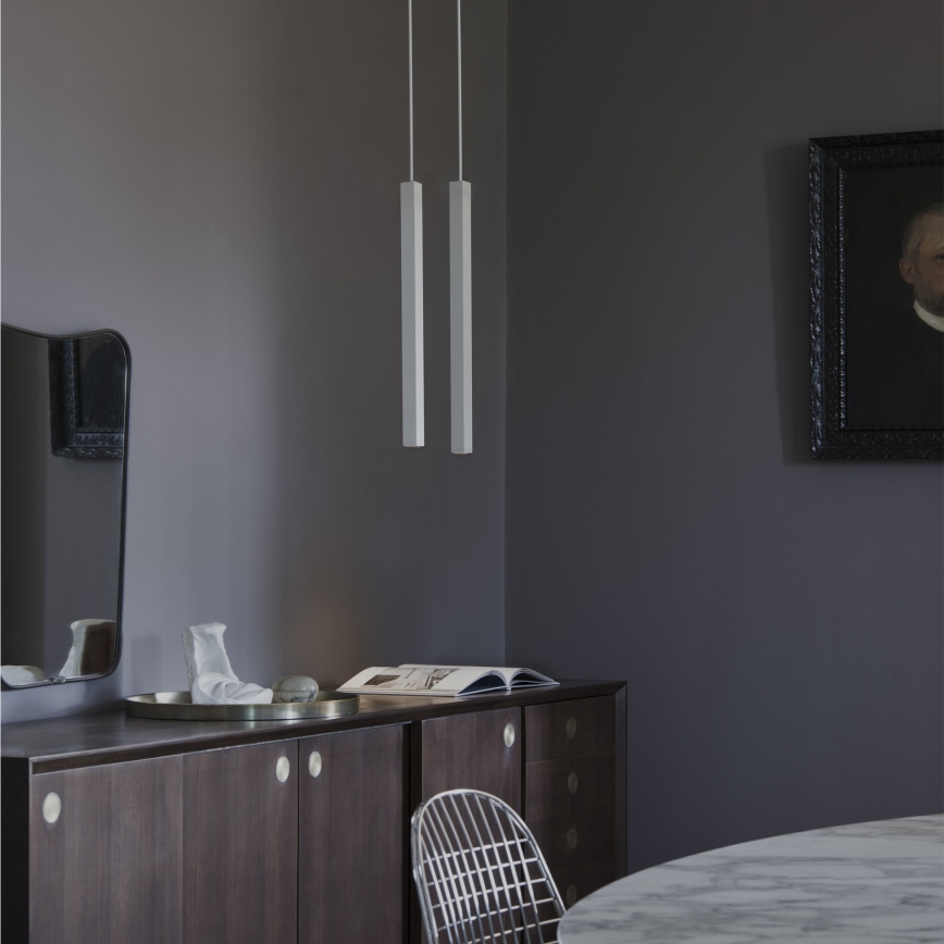 Ideal Lux - LED luster na sajli LOOK 1xGU10/7W/230V CRI 90 prečnik 6 cm bela