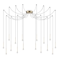 Ideal Lux - LED luster na sajli LUCCIOLA, 16xLED/16W/230V, CRI 90, pauk, mesing