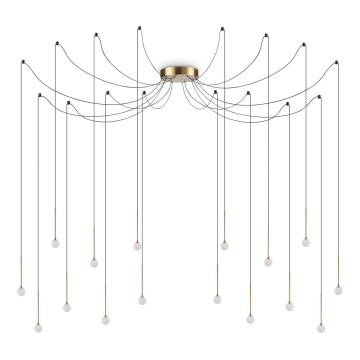 Ideal Lux - LED luster na sajli LUCCIOLA, 16xLED/16W/230V, CRI 90, pauk, mesing