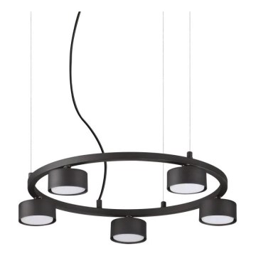 Ideal Lux - LED luster na sajli MINOR 5xGX53/9W/230V prečnika 50 cm crna