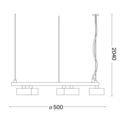 Ideal Lux - LED luster na sajli MINOR 5xGX53/9W/230V prečnika 50 cm crna