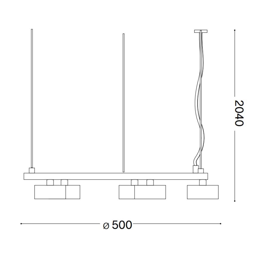 Ideal Lux - LED luster na sajli MINOR 5xGX53/9W/230V prečnika 50 cm crna