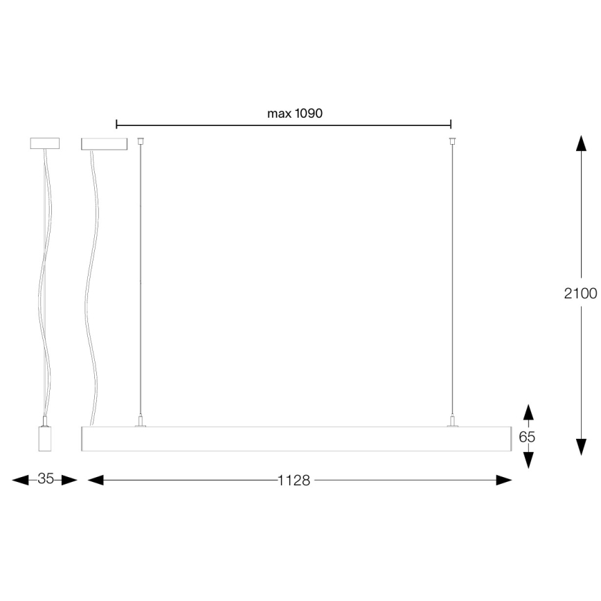 Ideal Lux - LED luster na sajli OFFICE LED/30W/230V 3000K CRI 90 bela