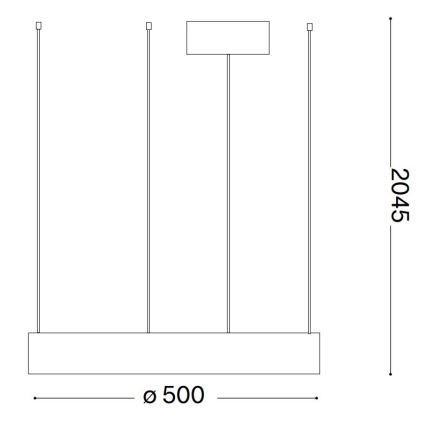 Ideal Lux - LED luster na sajli ORACLE LED/28W/230V 3000K prečnik 50 cm CRI 90 crna