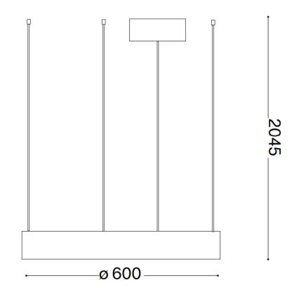 Ideal Lux - LED luster na sajli ORACLE LED/33W/230V 3000K prečnik 60 cm CRI 90 crna