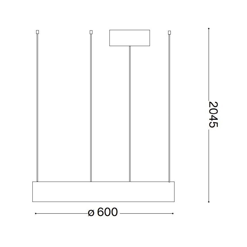 Ideal Lux - LED luster na sajli ORACLE LED/33W/230V 3000K prečnik 60 cm CRI 90 crna