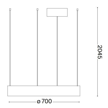 Ideal Lux - LED luster na sajli ORACLE LED/35W/230V 3000K prečnik 70 cm CRI 90 crna