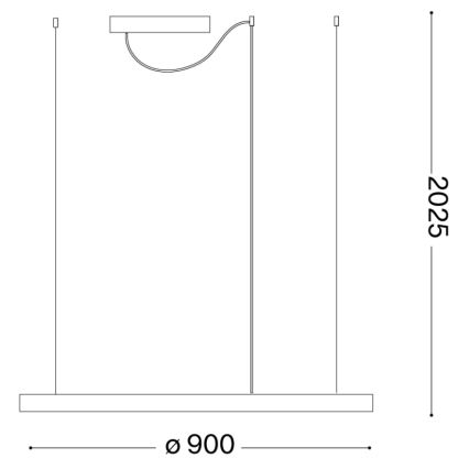 Ideal Lux - LED luster na sajli ORACLE LED/55W/230V 3000K prečnik 90 cm bela