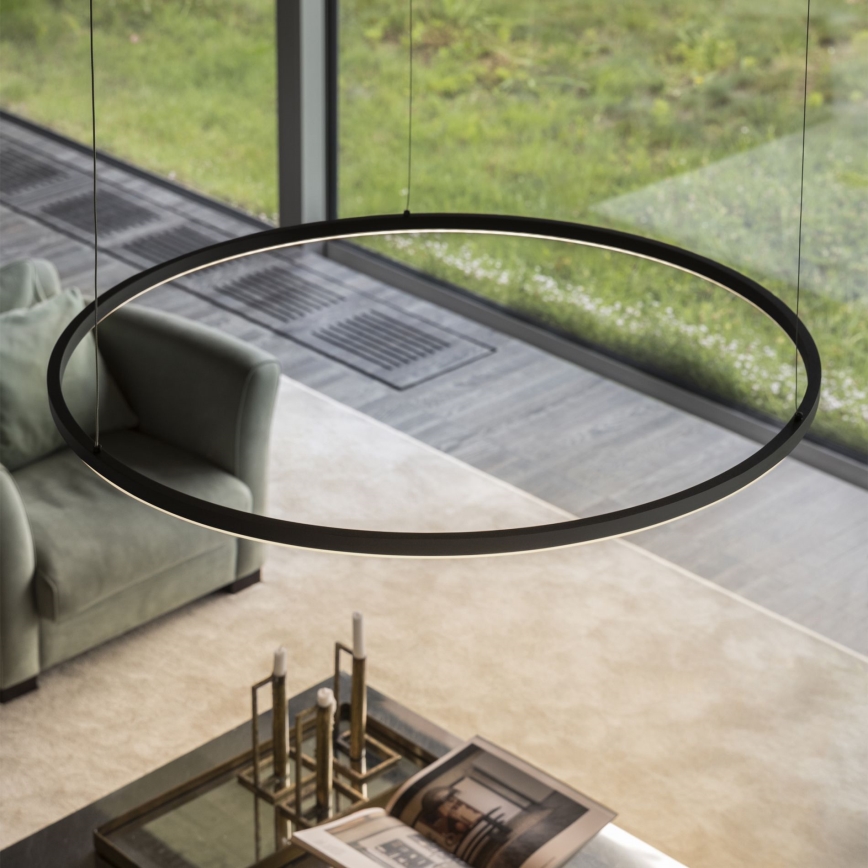 Ideal Lux - LED prigušiva luster na sajli ORACLE SLIM LED/28W/230V 4000K pr. 50 cm CRI 90 crna