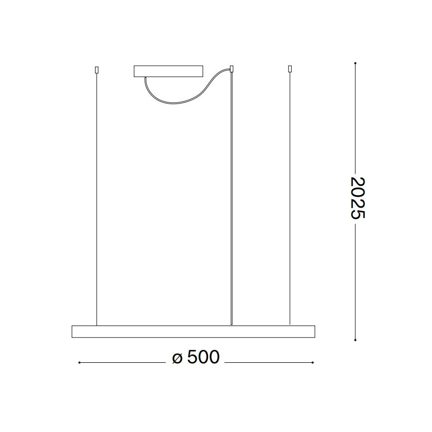 Ideal Lux - LED prigušiva luster na sajli ORACLE SLIM LED/28W/230V 4000K pr. 50 cm CRI 90 crna