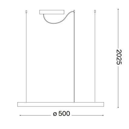 Ideal Lux - LED prigušiva viseći luster na sajli ORACLE SLIM LED/28W/230V 3000K CRI 90 preč. 50 cm bela