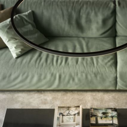 Ideal Lux - LED luster na sajli ORACLE SLIM LED/29W/230V 2700K CRI 90 prečnik 50 cm crna