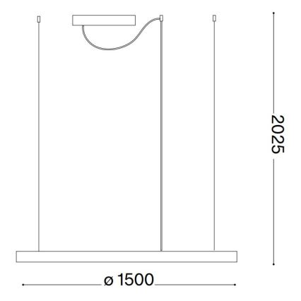 Ideal Lux - LED luster na sajli ORACLE SLIM LED/29W/230V 2700K CRI 90 prečnik 50 cm crna