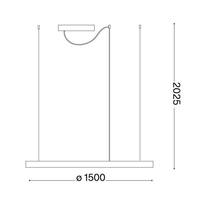 Ideal Lux - LED luster na sajli ORACLE SLIM LED/29W/230V 2700K CRI 90 prečnik 50 cm crna