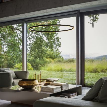 Ideal Lux - LED luster na sajli ORACLE SLIM LED/29W/230V 3000K CRI 90 prečnik 50 cm crna