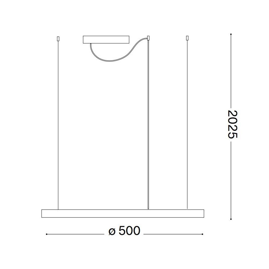 Ideal Lux - LED luster na sajli ORACLE SLIM LED/29W/230V 3000K CRI 90 prečnik 50 cm crna