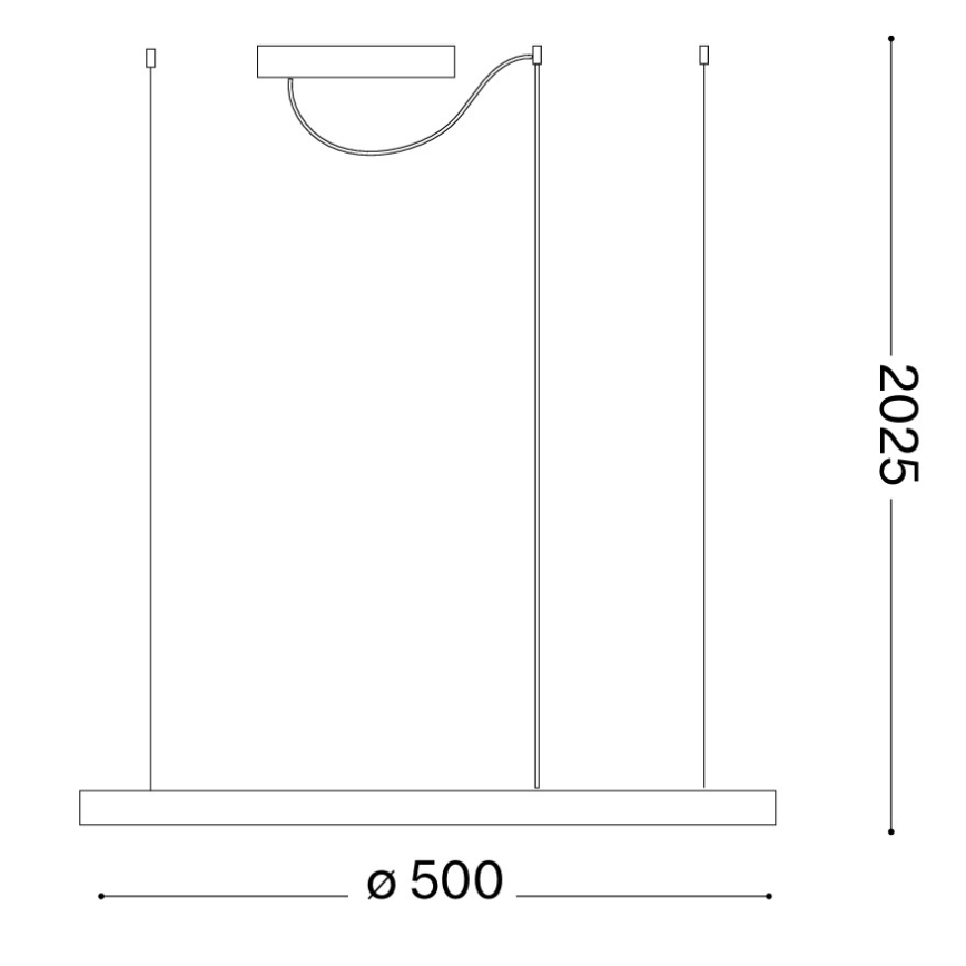 Ideal Lux - LED luster na sajli ORACLE SLIM LED/29W/230V 3000K CRI 90 prečnik 50 cm zlatna