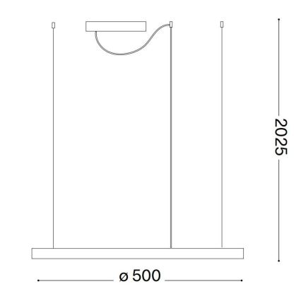 Ideal Lux - LED luster na sajli ORACLE SLIM LED/29W/230V 3000K CRI 90 prečnik 50 cm bela