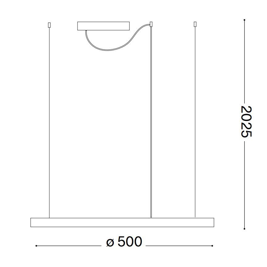Ideal Lux - LED luster na sajli ORACLE SLIM LED/29W/230V 3000K CRI 90 prečnik 50 cm bela
