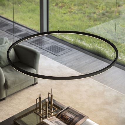 Ideal Lux - LED luster na sajli ORACLE SLIM LED/29W/230V 4000K CRI 90 prečnik 50 cm crna