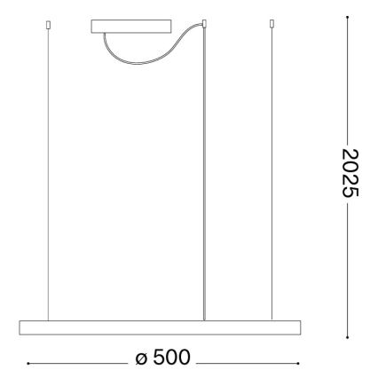 Ideal Lux - LED luster na sajli ORACLE SLIM LED/29W/230V 3000K CRI 90 prečnika 50 cm zlatna