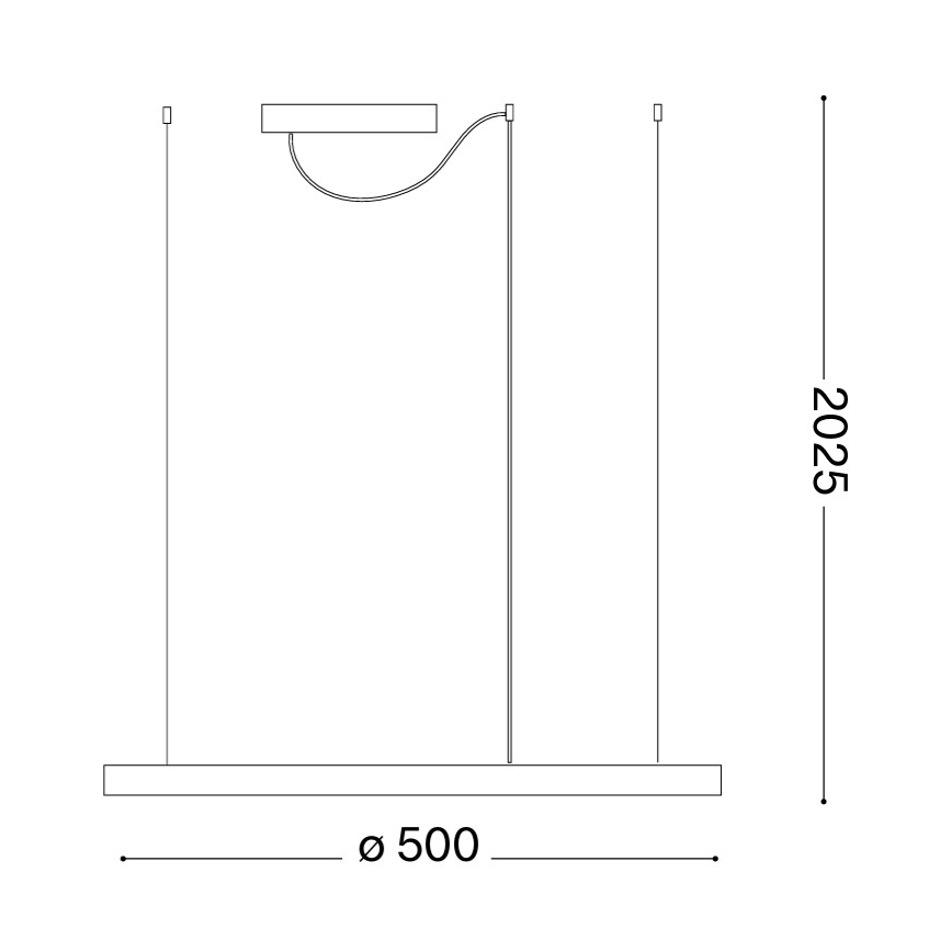 Ideal Lux - LED luster na sajli ORACLE SLIM LED/29W/230V 3000K CRI 90 prečnika 50 cm zlatna