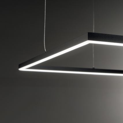 Ideal Lux - LED luster na sajli ORACLE SLIM LED/33W/230V 3000K CRI 90 50x50 cm crna