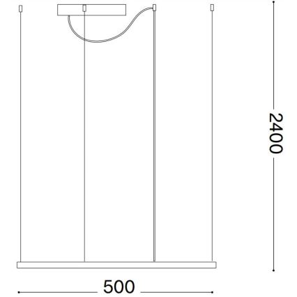 Ideal Lux - LED luster na sajli ORACLE SLIM LED/33W/230V 3000K CRI 90 50x50 cm crna