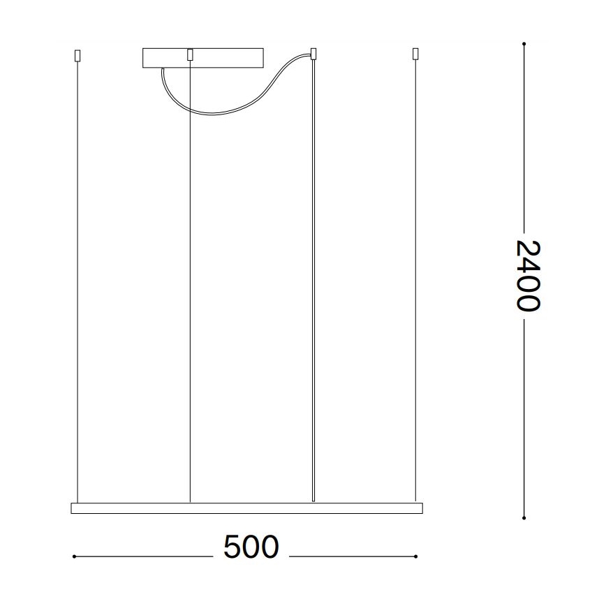 Ideal Lux - LED luster na sajli ORACLE SLIM LED/33W/230V 3000K CRI 90 50x50 cm crna