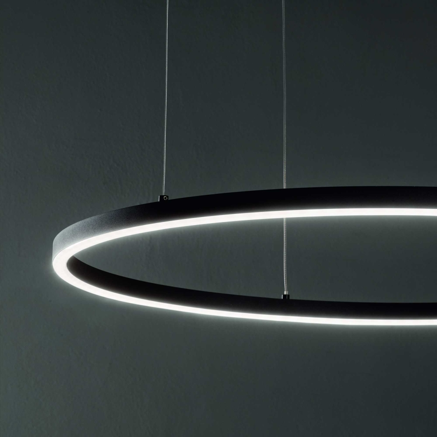 Ideal Lux - LED luster na sajli ORACLE SLIM LED/37W/230V 2700K CRI 90 prečnik 70 cm crna