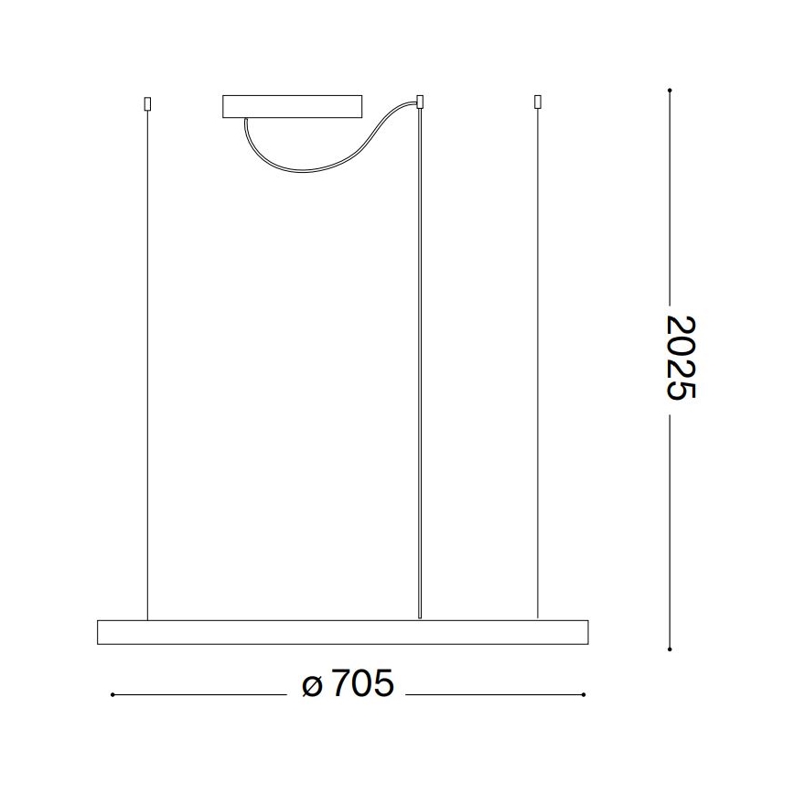 Ideal Lux - LED luster na sajli ORACLE SLIM LED/37W/230V 2700K CRI 90 prečnik 70 cm bela