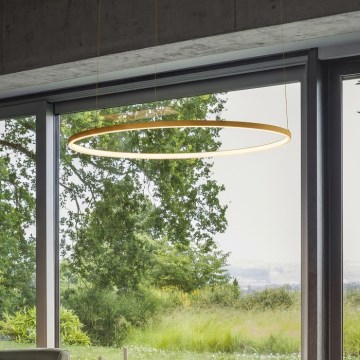 Ideal Lux - LED luster na sajli ORACLE SLIM LED/37W/230V 3000K CRI 90 prečnik 70 cm u zlatnoj boji