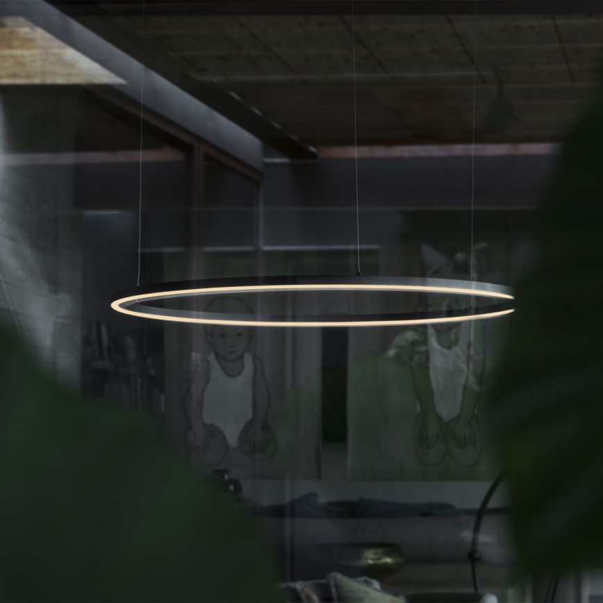 Ideal Lux - LED luster na sajli ORACLE SLIM LED/37W/230V 4000K CRI 90 prečnik 70 cm crna