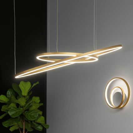 Ideal Lux - LED luster na sajli ORACLE SLIM LED/37W/230V 3000K CRI 90 prečnik 70 cm u zlatnoj boji