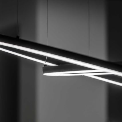 Ideal Lux - LED prigušiva luster na sajli ORACLE SLIM LED/40W/230V 3000K CRI 90 prečnika 70 cm crna
