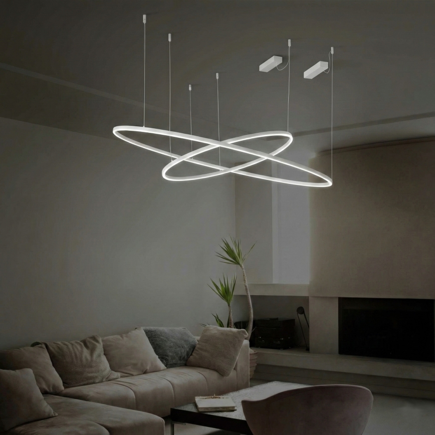 Ideal Lux - LED prigušiva luster na sajli ORACLE SLIM LED/40W/230V 3000K CRI 90 prečnik 70 cm bela