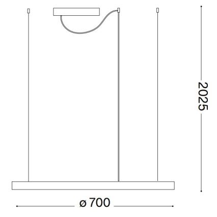 Ideal Lux - LED prigušiva luster na sajli ORACLE SLIM LED/40W/230V 3000K CRI 90 prečnik 70 cm bela