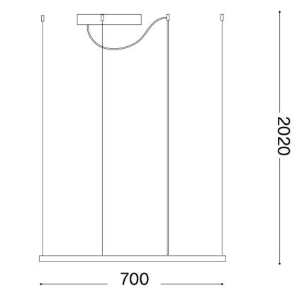 Ideal Lux - LED luster na sajli ORACLE SLIM LED/44W/230V 3000K CRI 90 70x70 cm crna