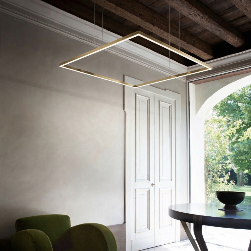 Ideal Lux - LED luster na sajli ORACLE SLIM LED/44W/230V 3000K CRI 90 70x70 cm zlatna