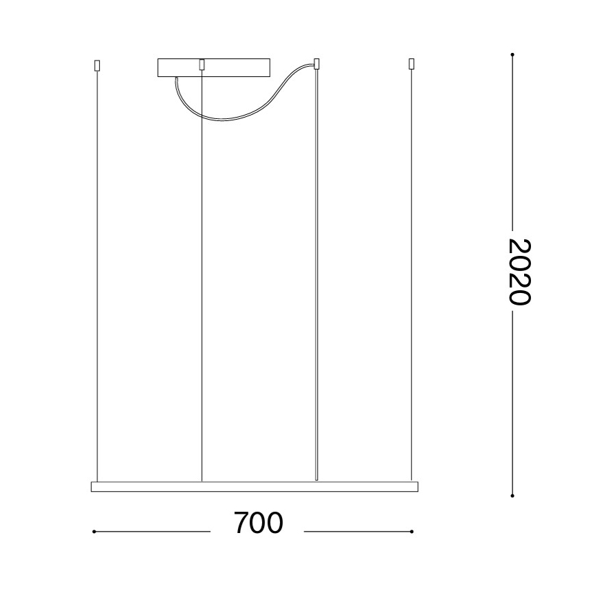 Ideal Lux - LED luster na sajli ORACLE SLIM LED/44W/230V 3000K CRI 90 70x70 cm zlatna