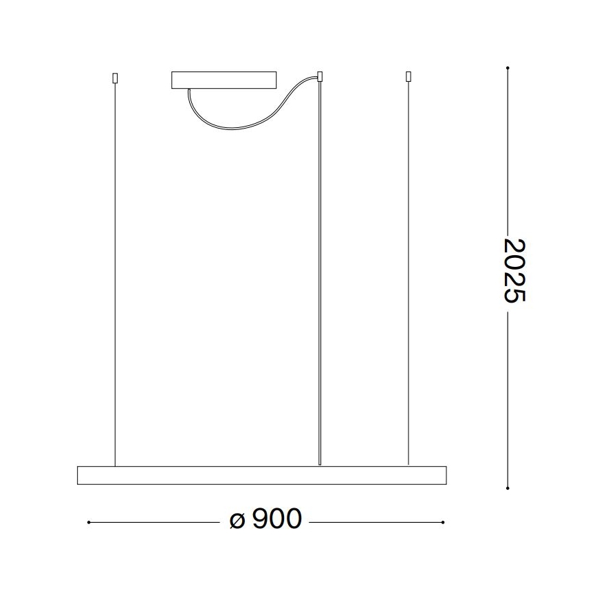 Ideal Lux - LED luster na sajli ORACLE SLIM LED/53W/230V 2700K CRI 90 prečnik 90 cm bela