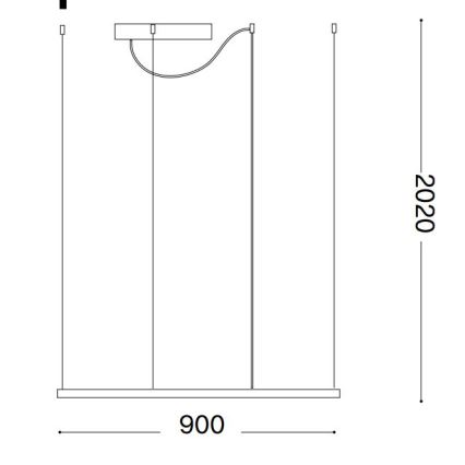 Ideal Lux - LED luster na sajli ORACLE SLIM LED/53W/230V 3000K CRI 90 90x90 cm bela