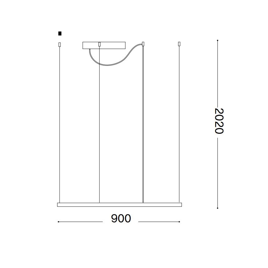 Ideal Lux - LED luster na sajli ORACLE SLIM LED/53W/230V 3000K CRI 90 90x90 cm bela